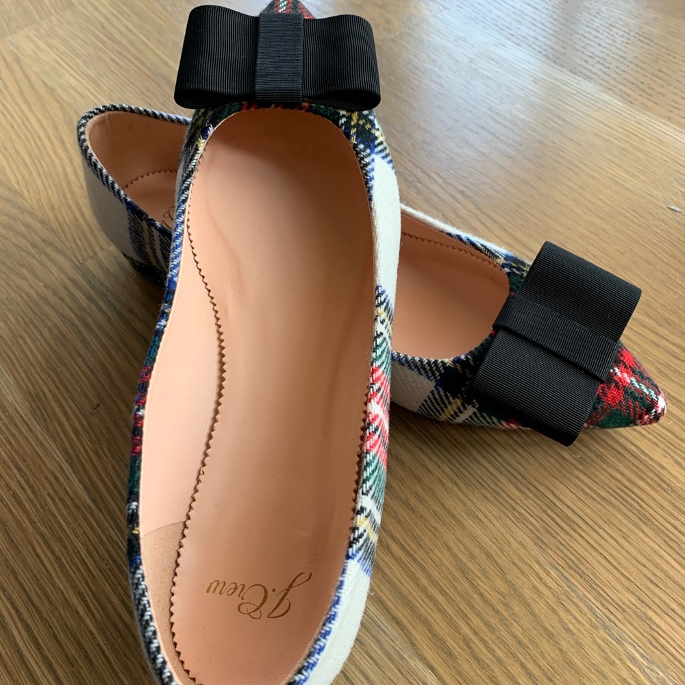SOLD J. Crew Pointed-toe flats in snowy Stewart tartan - Picture 13 of 15